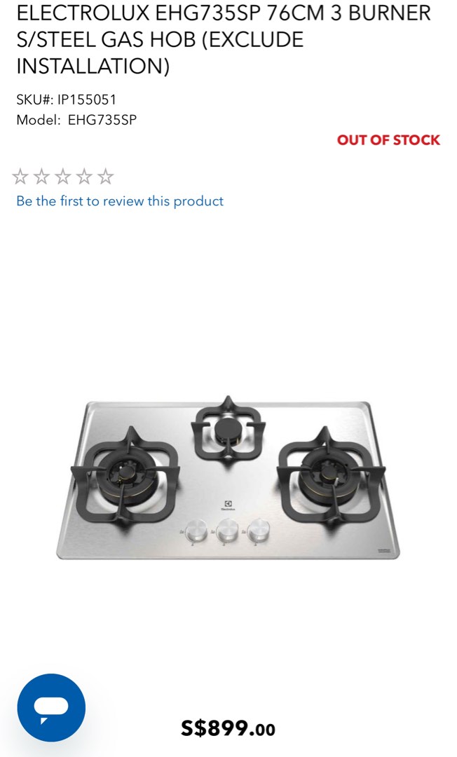 Electrolux Gas Stove, TV & Home Appliances, Kitchen Appliances, Hobs