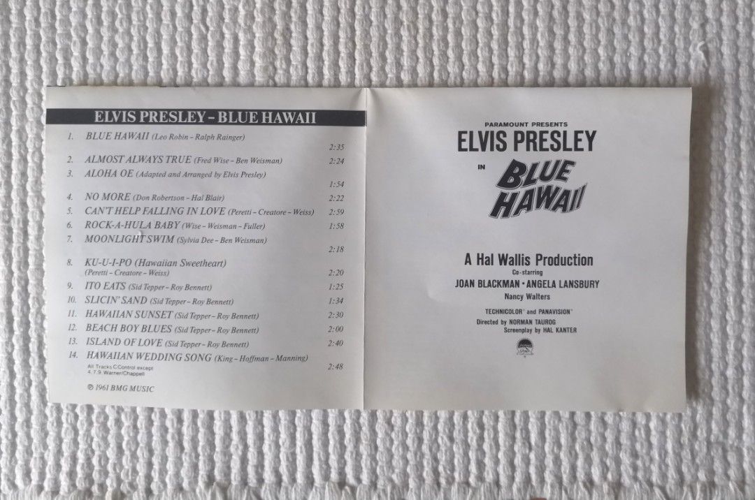 ELVIS PRESLEY /BLUE HAWAII (Soundtrack) /Album CD, Hobbies & Toys
