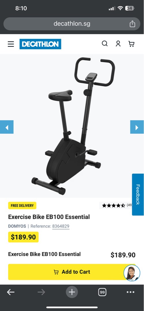 Exercise Bike Decathlon, Sports Equipment, Exercise & Fitness, Cardio