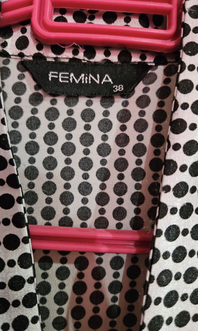 Femina Silk Polka dotted Blouse (Category: Blouses) located in Manila. Submitted by _sabm (Listing ID 1260117678, Image 2). Description: Femina silk blouse with polka dots with ruffled short sleeves.