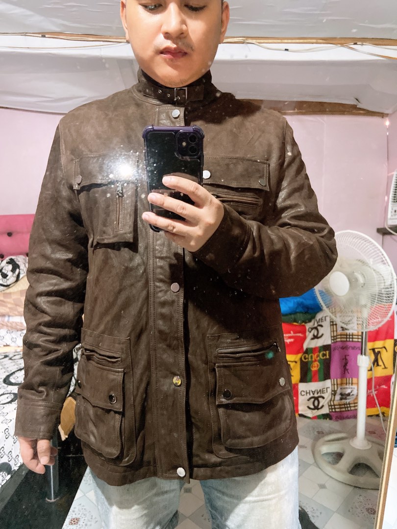 First Avenue Genuine Goat leather Racing Jacket Men s Fashion