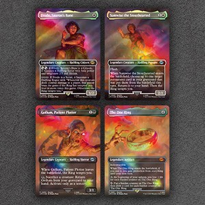 Updated discount - (FOIL) The One ring borderless scene card set - Magic  the Gathering MTG