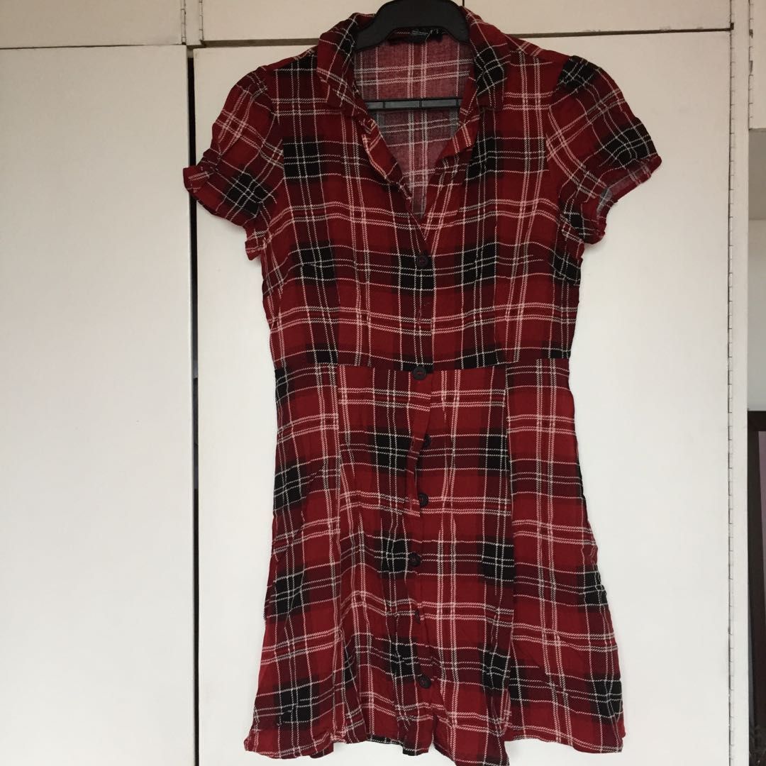Forever 21 Red Plaid Dress Women s Fashion Dresses Sets Dresses on Carousell
