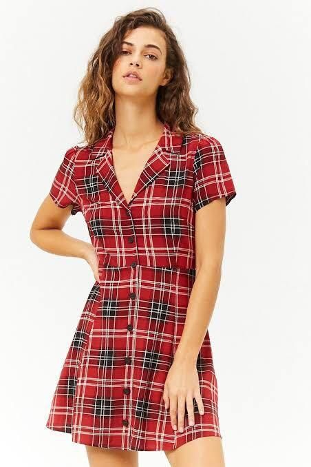 Plaid dress forever 21 cheap