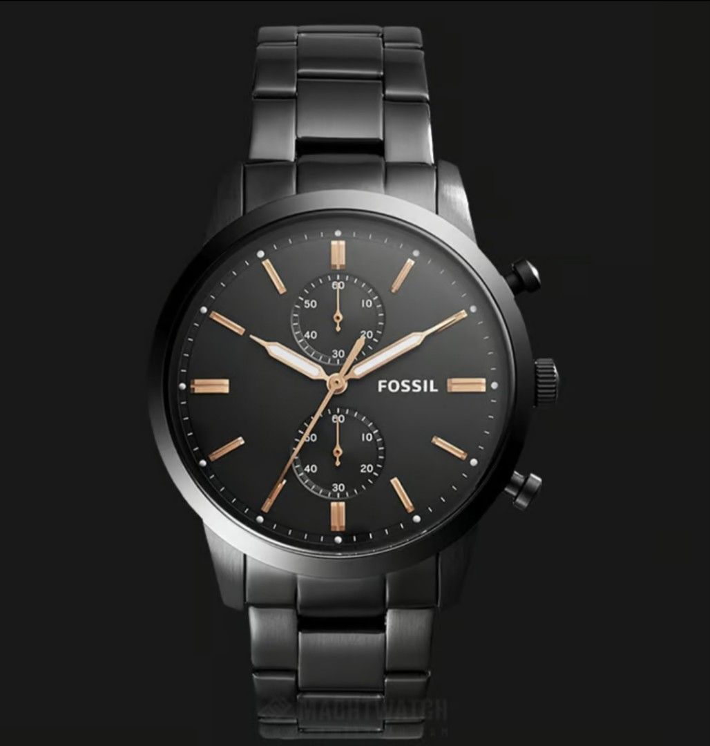 Townsman 44mm chronograph black stainless steel watch clearance