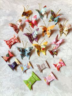 Free handmade origami butterflies and origami bows