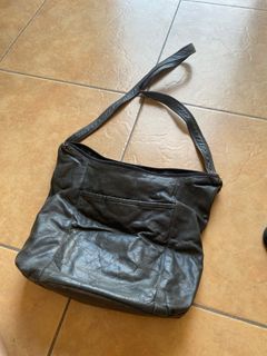 Vintage Picard Black Genuine Leather Handbag Shoulder Bag Germany