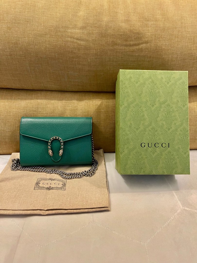 Gucci dionysus wallet on sale on chain green
