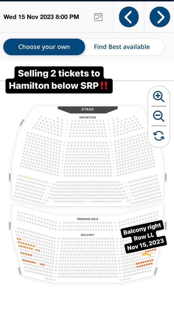 Hamilton Manila 2 tickets Nov 15, Tickets & Vouchers, Event Tickets on