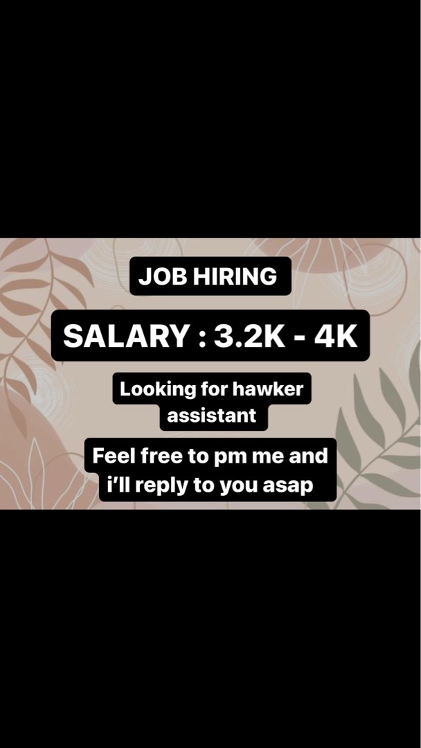 Hawker assistant, Jobs, Hospitality, F&B on Carousell