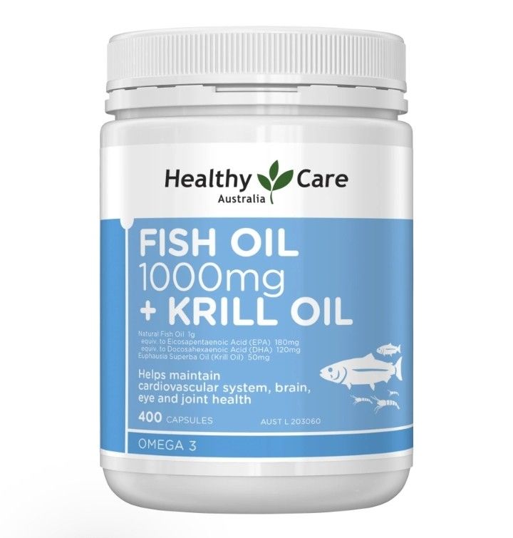 Health care fish oil 1000mg with krill oil 400 capsules, Health