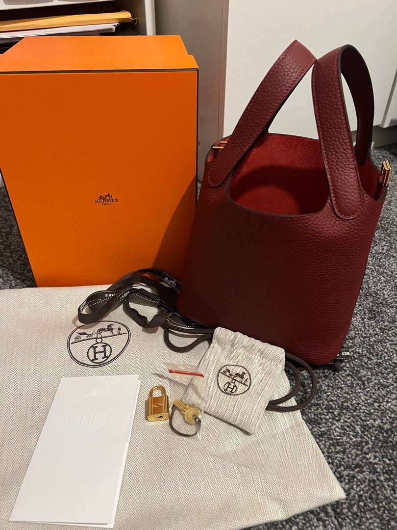 Hermes Rouge Sellier Picotin 18 GHW, Luxury, Bags & Wallets on Carousell