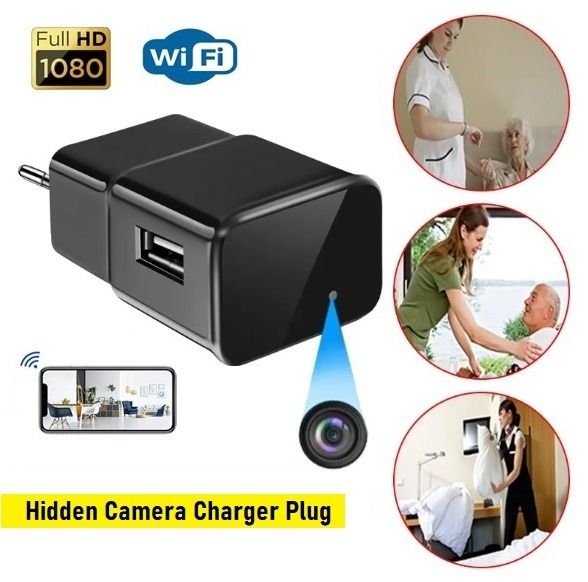 Mini wifi 1080p hidden spy camera wall charger outlet