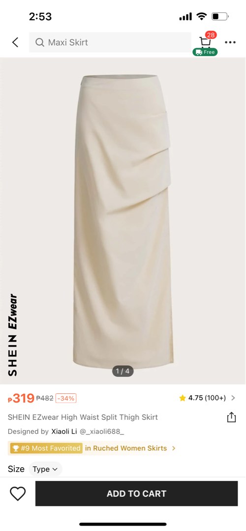 High waist long skirt high slit, Women's Fashion, Bottoms, Skirts on ...