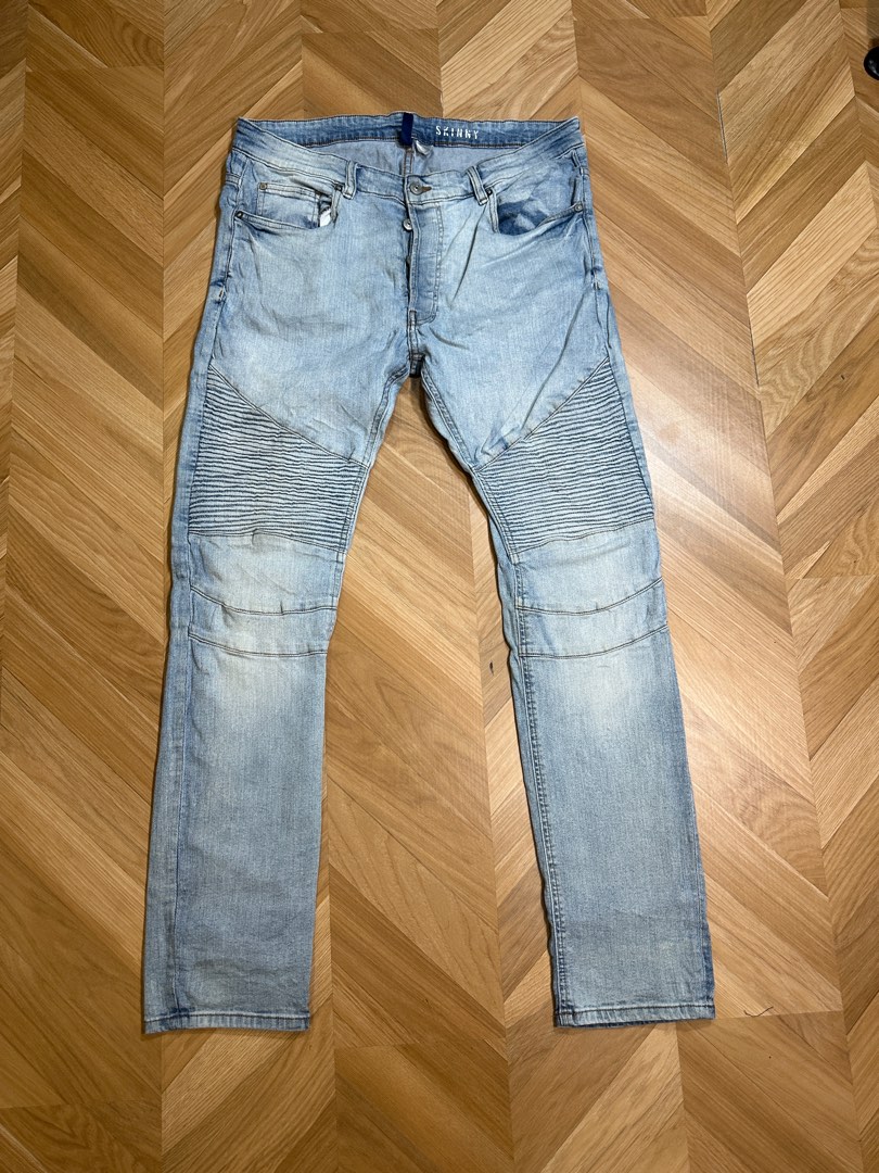 H&m green 2025 biker jeans