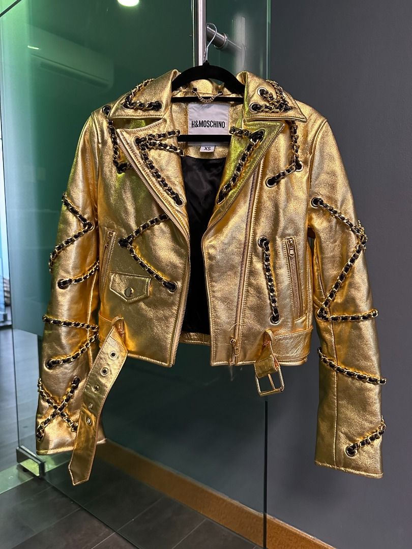 H&m moschino gold jacket store