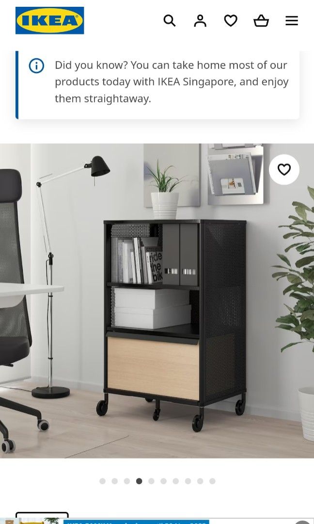 Ikea Bekant Storage Unit on Wheels, Shelves, Pedestal, Furniture & Home Living