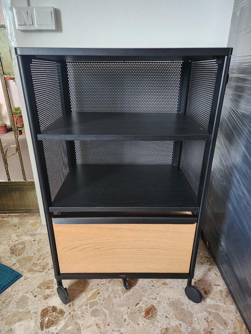 Ikea Bekant Storage Unit on Wheels, Shelves, Pedestal, Furniture & Home Living