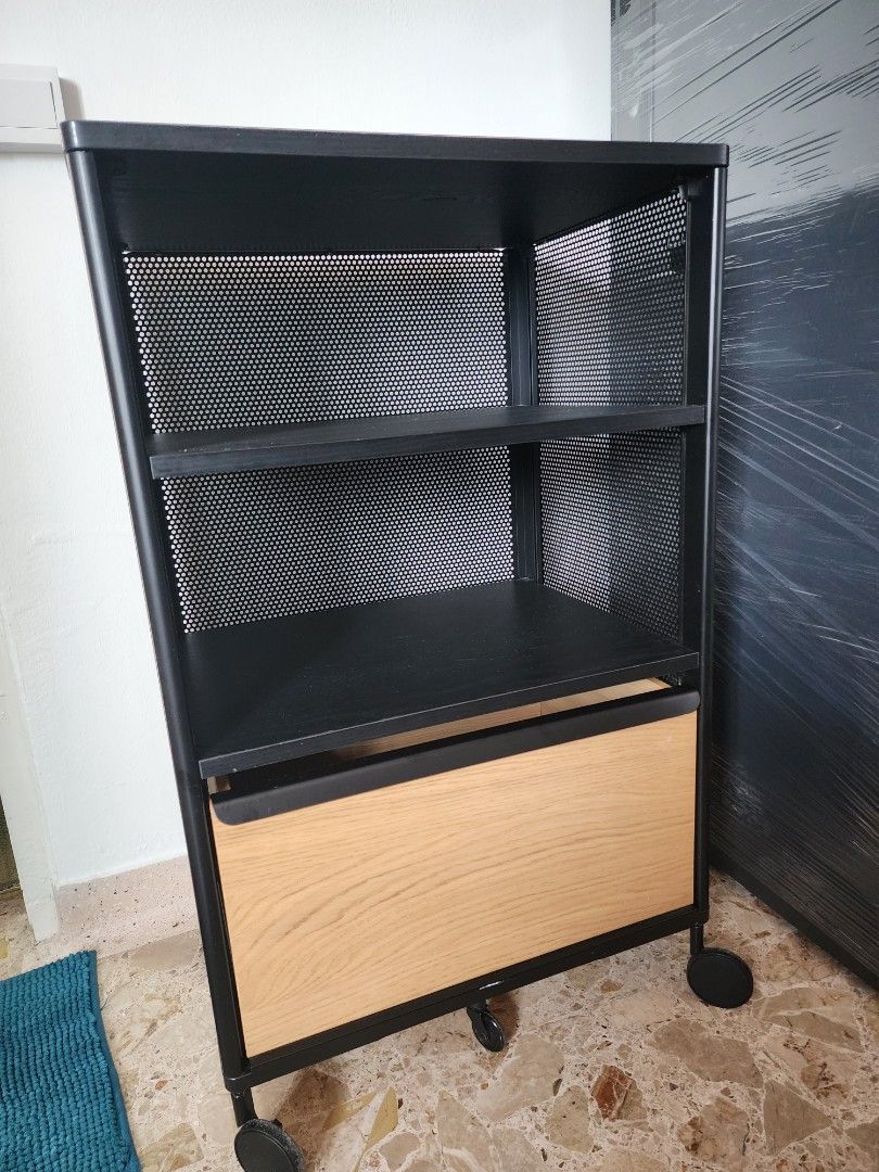 Ikea Bekant Storage Unit on Wheels, Shelves, Pedestal, Furniture & Home Living