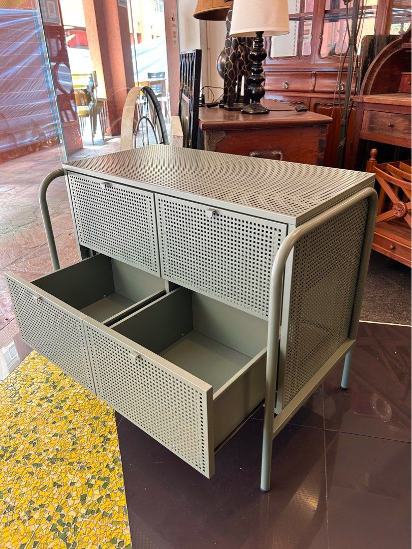 Ikea NIKKEBY chest of drawers in Green, Furniture & Home Living