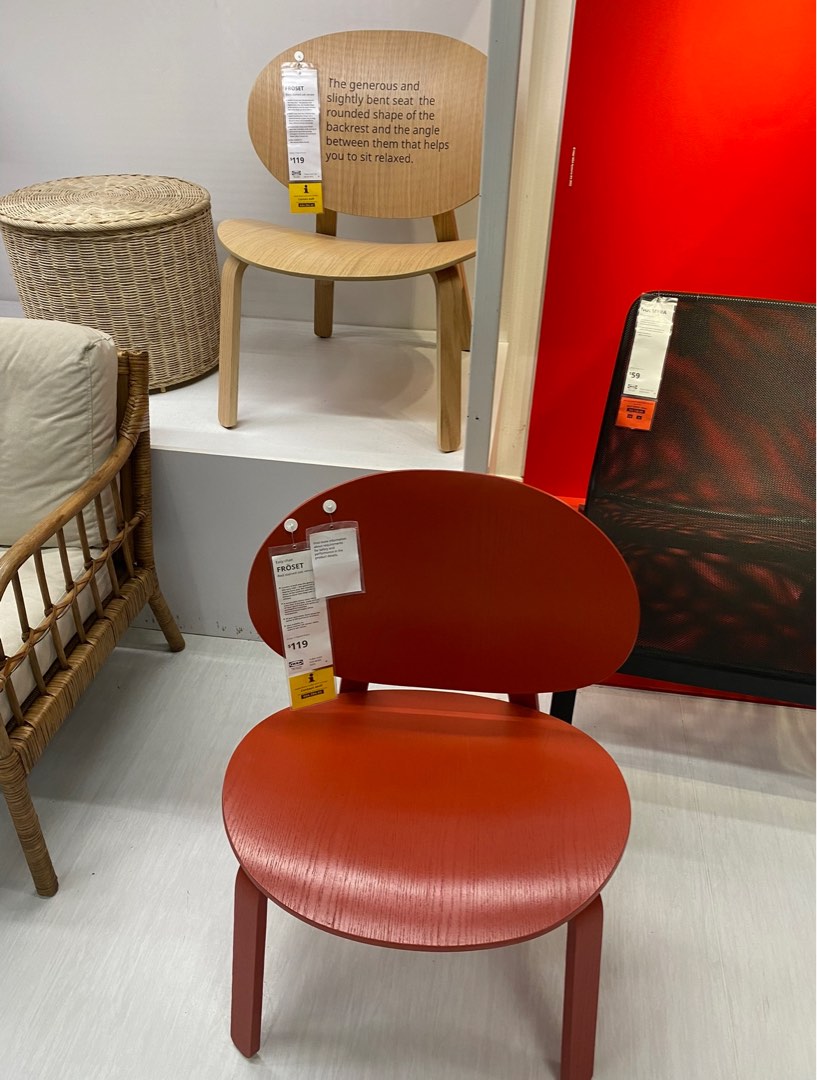 Ikea red chair frost, Furniture & Home Living, Furniture, Chairs on