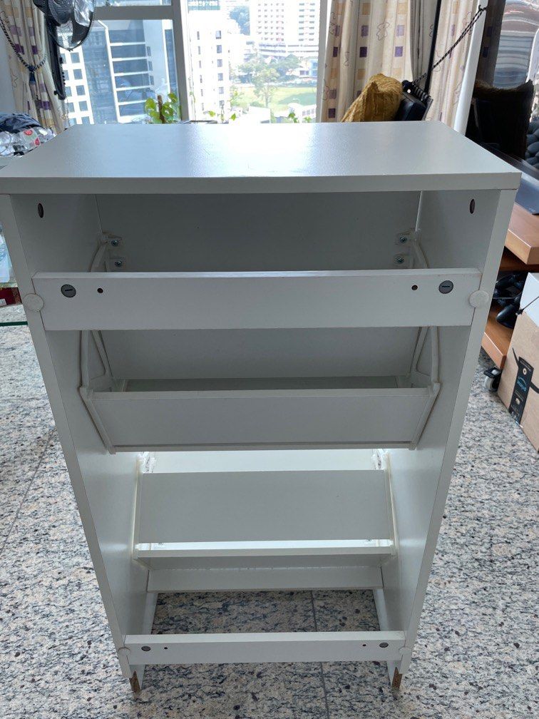 IKEA Bissa Shoe cabinet with 2 compartments white Furniture Home Living Furniture Shelves Cabinets Racks on Carousell