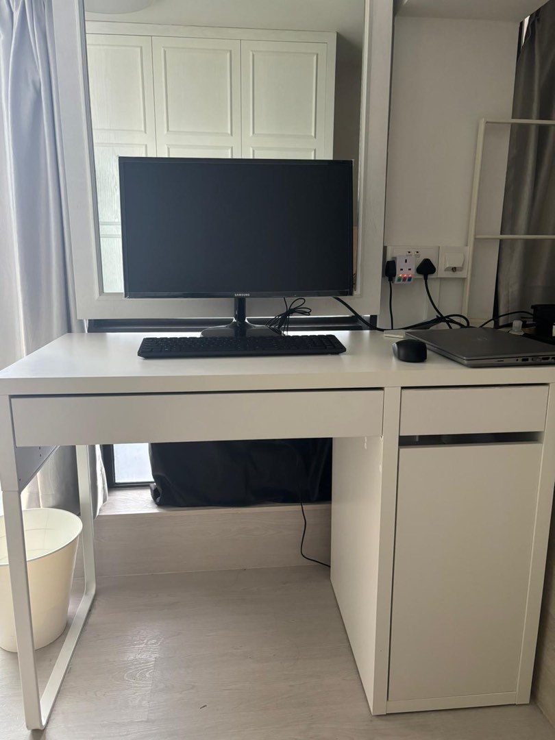 IKEA Study Table / White Micke Desk, Furniture & Home Living, Furniture