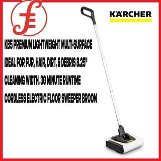 Karcher - KB 5 Electric Floor Sweeper Broom - Multi-Surface - Lightweight  and Cordless - Ideal for Fur, Hair, Dirt, & Debris - 8.25 Cleaning  Width,Yellow