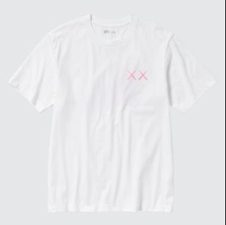 (L) Uniqlo x KAWS UT Collection Short Sleeve White n Pink Tee