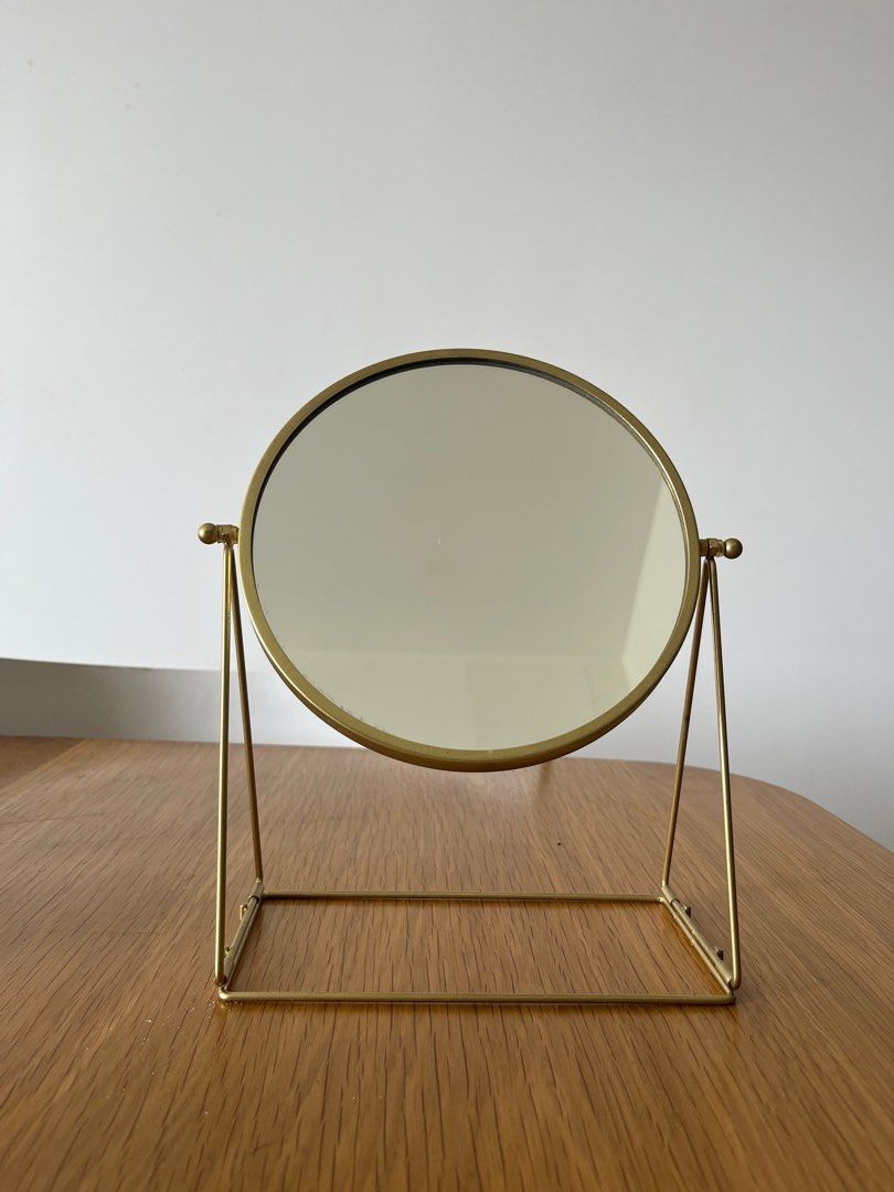 LASSBYN Table mirror gold colour 17 cm