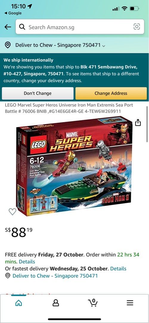 Lego marvel super heroes iron man extremis sea 76006 Hobbies Toys Toys Games on Carousell
