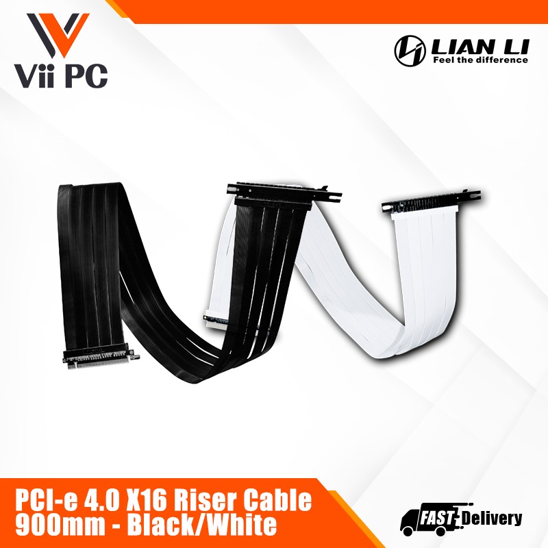 Lian Li PCI-e 4.0 X16 Riser cable 900mm Black/White - 1yr Wty, Sports ...