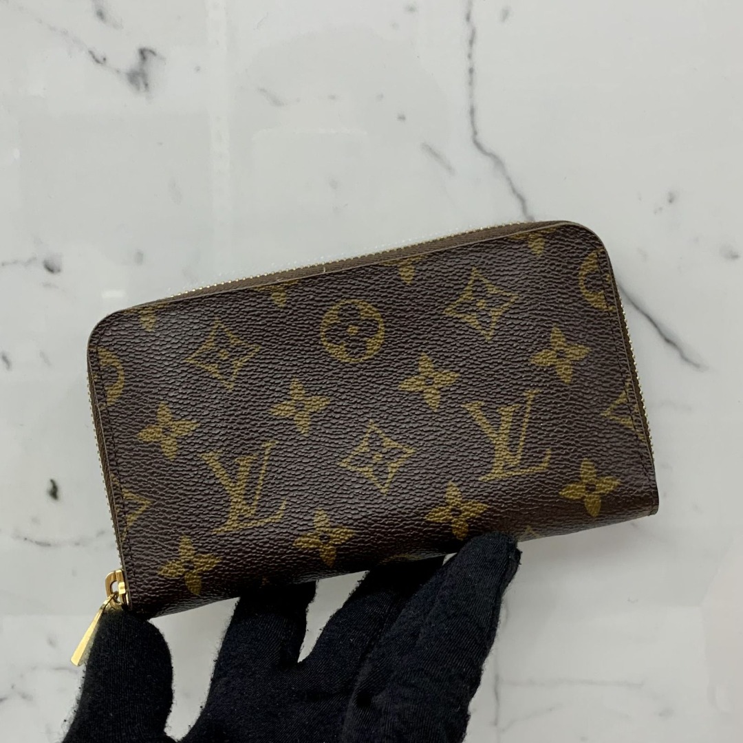 Auth LOUIS VUITTON Zippy Compact Wallet NM M61440 Monogram Brown F/S