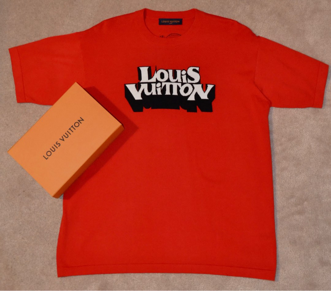 Louis Vuitton Neon Red Dove Knit T-Shirt, Men's Fashion, Clothes on  Carousell