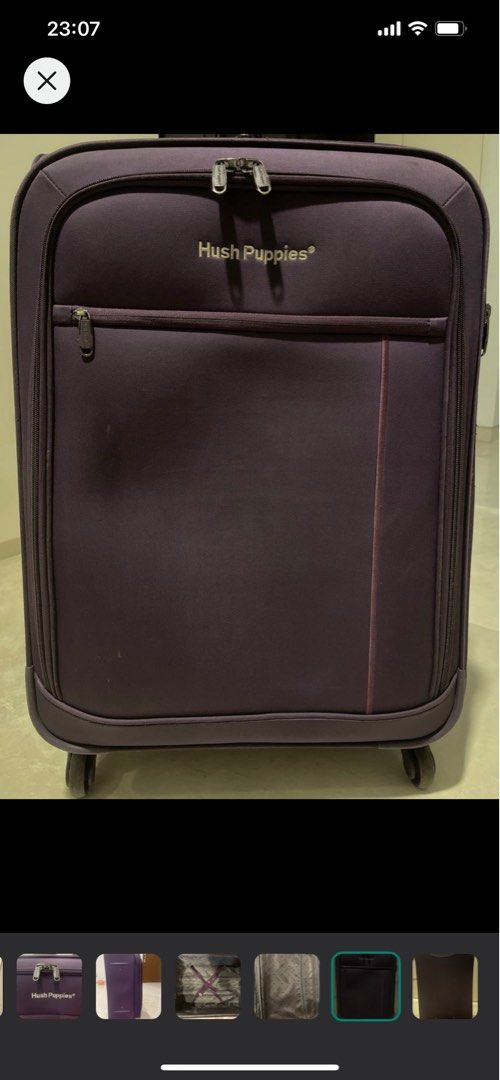 Luggage hush puppies travel bag 24.5 inch soft case expandable 360 swivel wheels purple, Hobbies