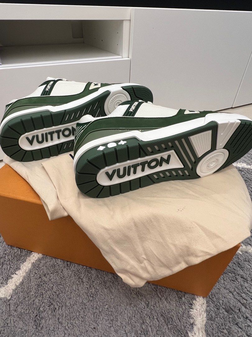 Louis Vuitton, Shoes, Louis Vuitton Olive Green Sneakers