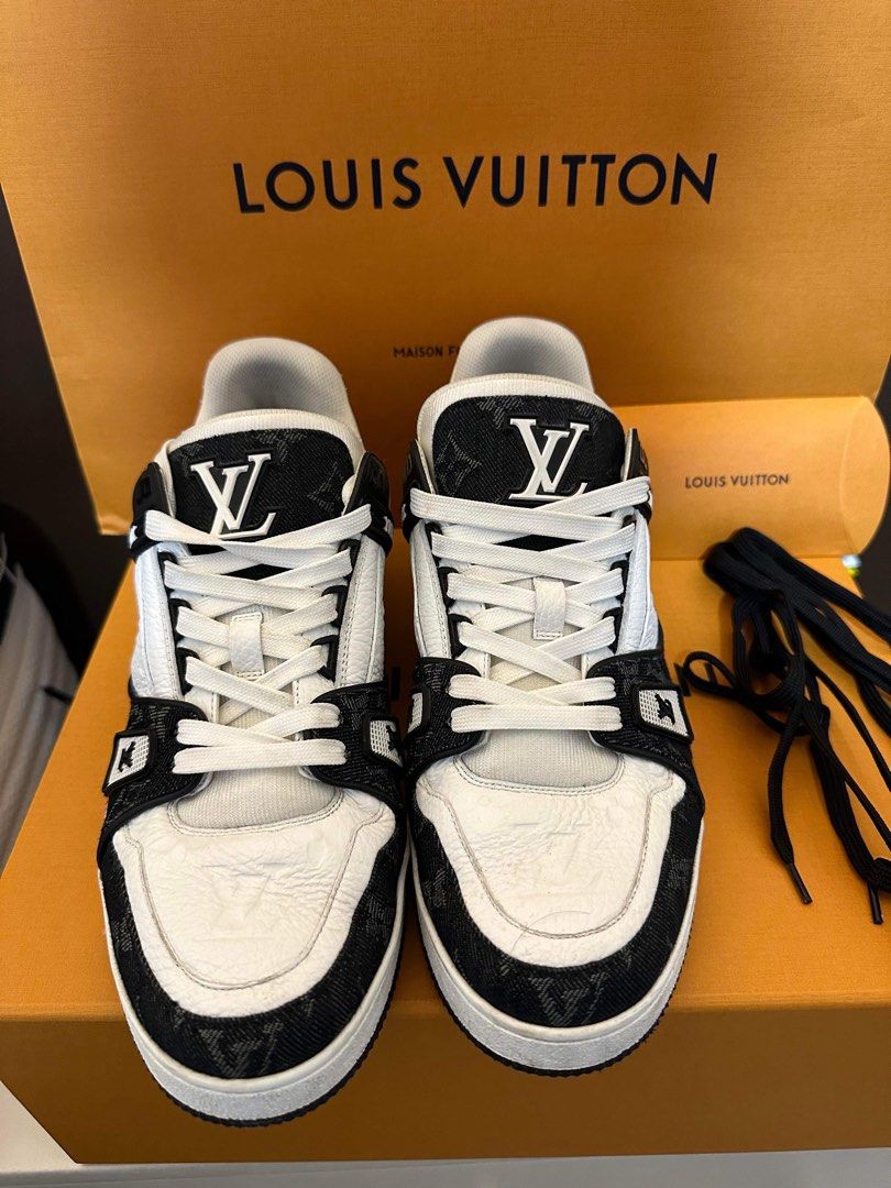 Luxembourg cloth low trainers Louis Vuitton Anthracite size 6.5 UK