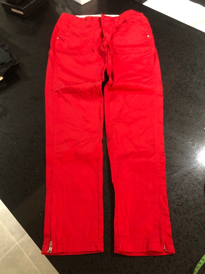 Red casual pants online