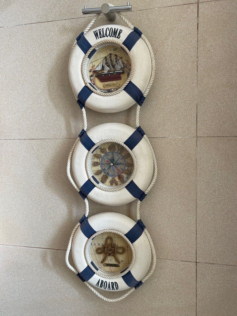 Image showcasing Maritime design wall clock, Furniture & Home Living, Home Decor, Wall ...