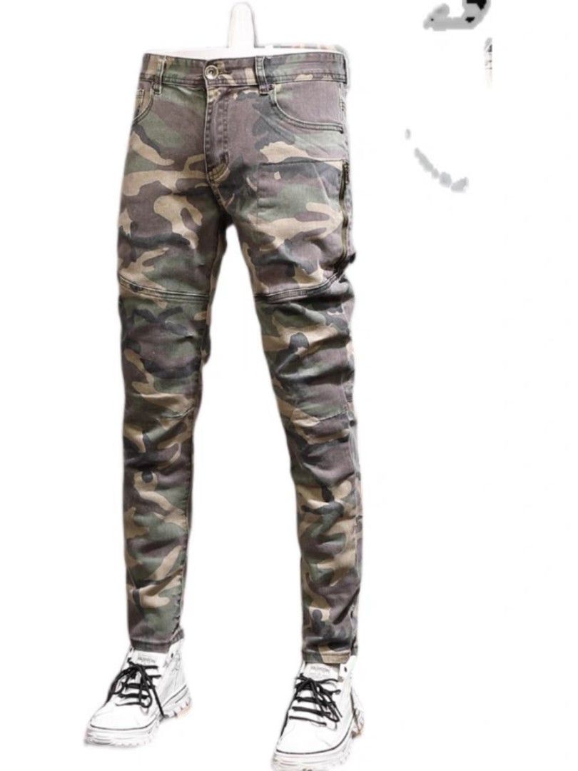 Mens camo moto jeans hot sale