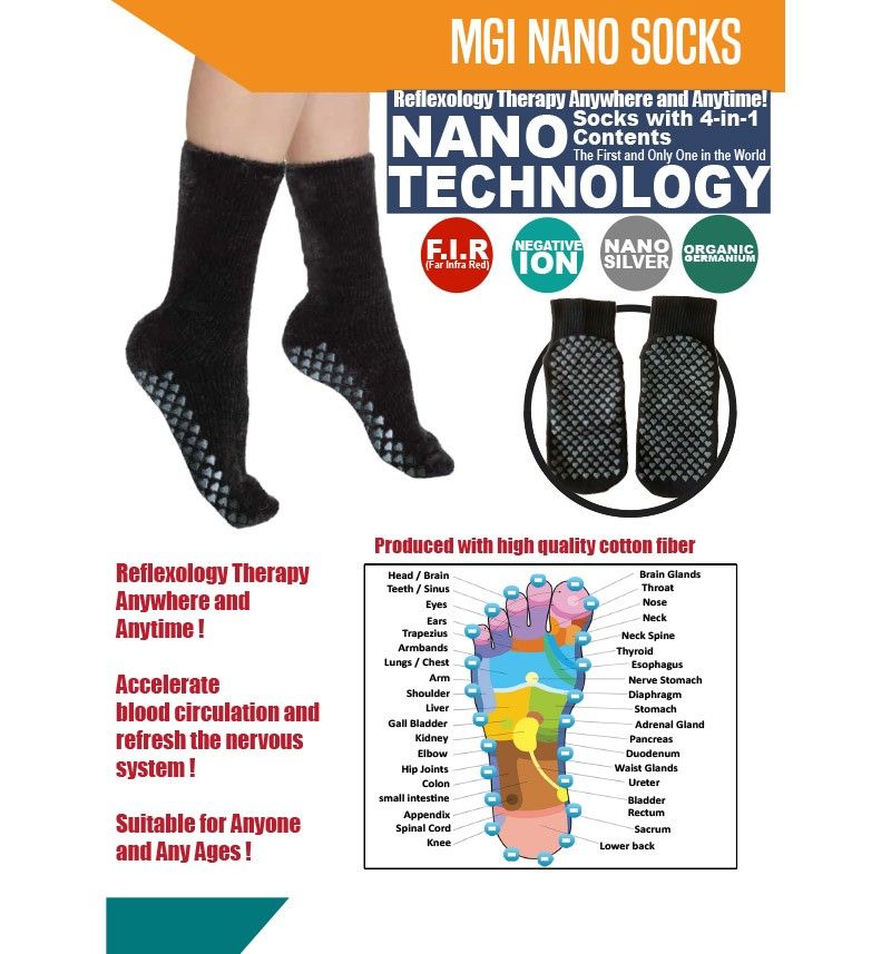 MGI socks (Category: Adult Incontinence) located in Manila. Submitted by eniryazaza45527 (Listing ID 1260175064, Image 1). Description: ✔️FREEBIES ✔️CHECKOUT NOW, SHIP THE NEXT DAY Pre-Order for other purposes Only Feel foot Reflexology Therapy anywhere and anytime! Suitable for anyone, all ages! MGI Nano Socks is equipped with the attributes of Far Infrared (F.I.R), Nano Silver, Organic Germanium and also with negative ions by implanting them at