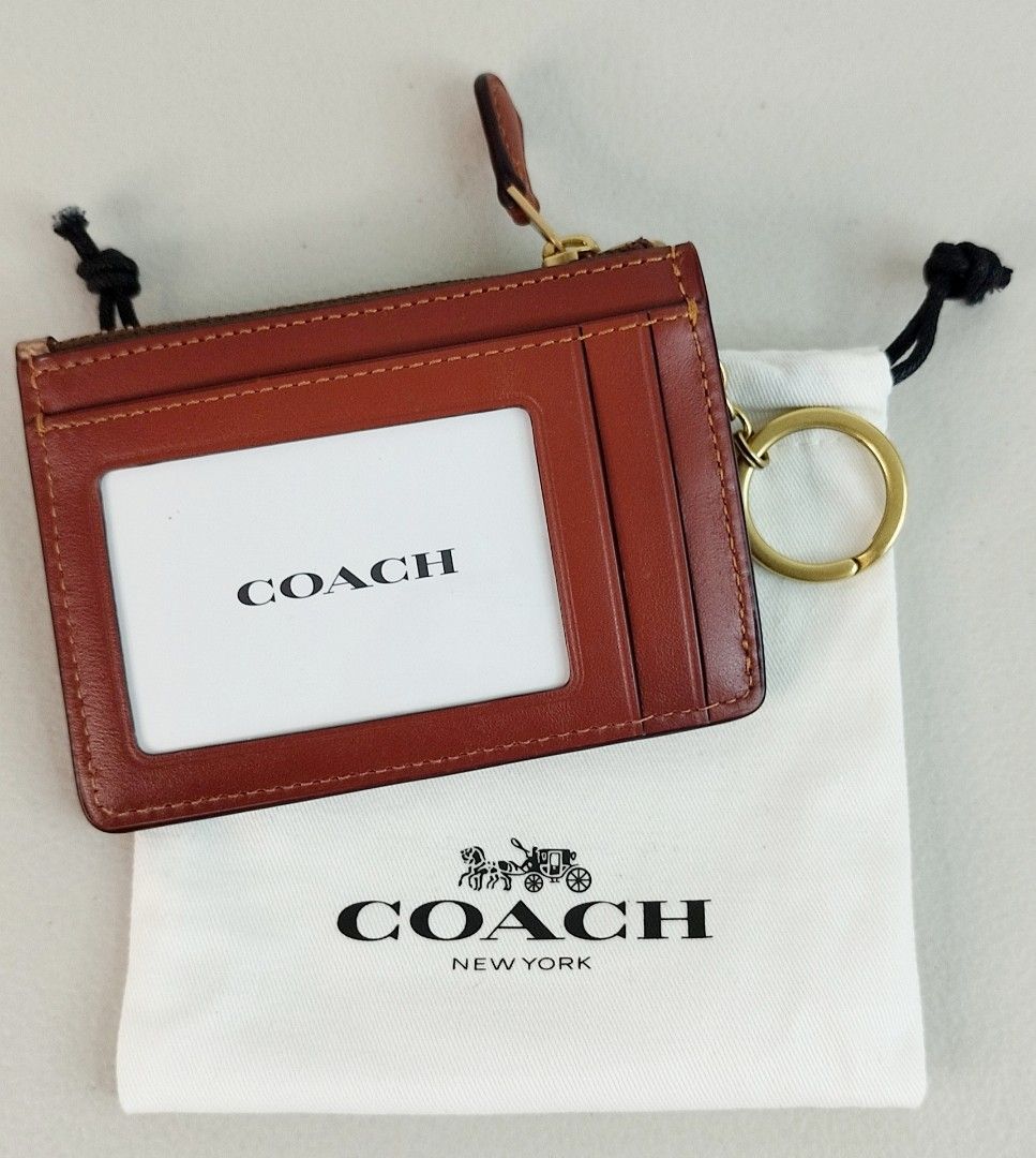 Mini skinny id case in colorblock signature canvas online