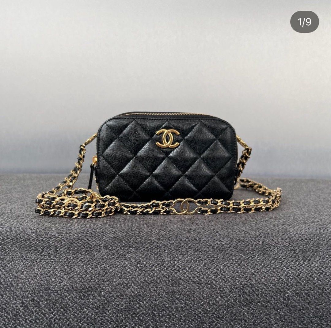 NWT! 🖤23C CHANEL “CC You” Mini Flap🖤 Chain Black Caviar Bag Gold HW  w/Receipt 