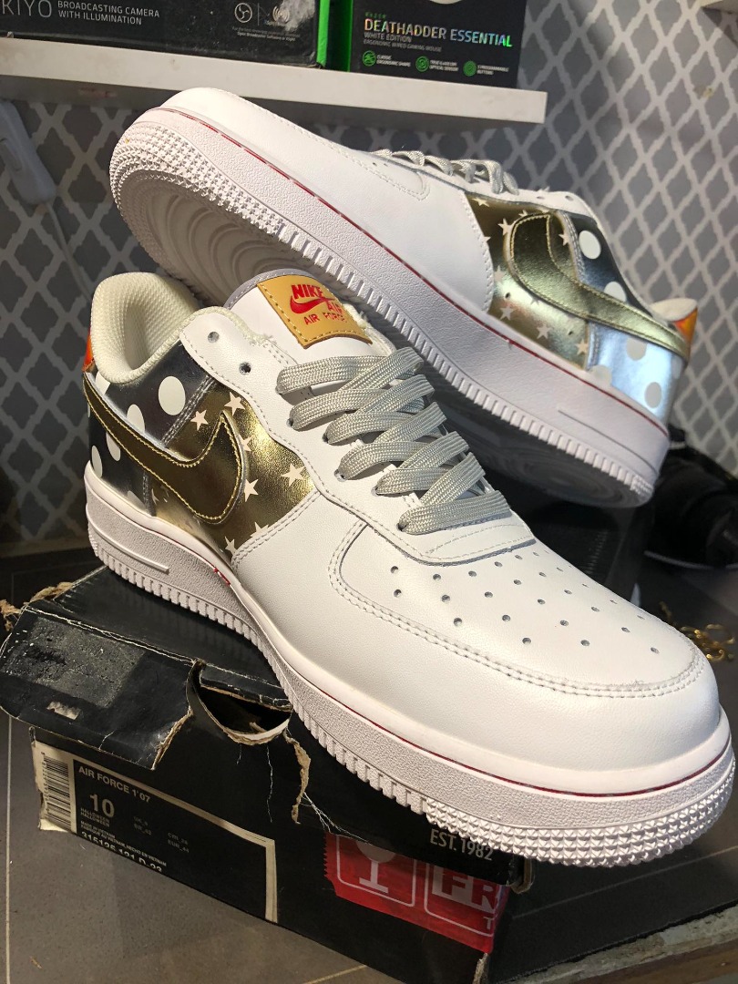 NIKE AIR FORCE 1 METALLIC GOLD STARS Men s Fashion Footwear