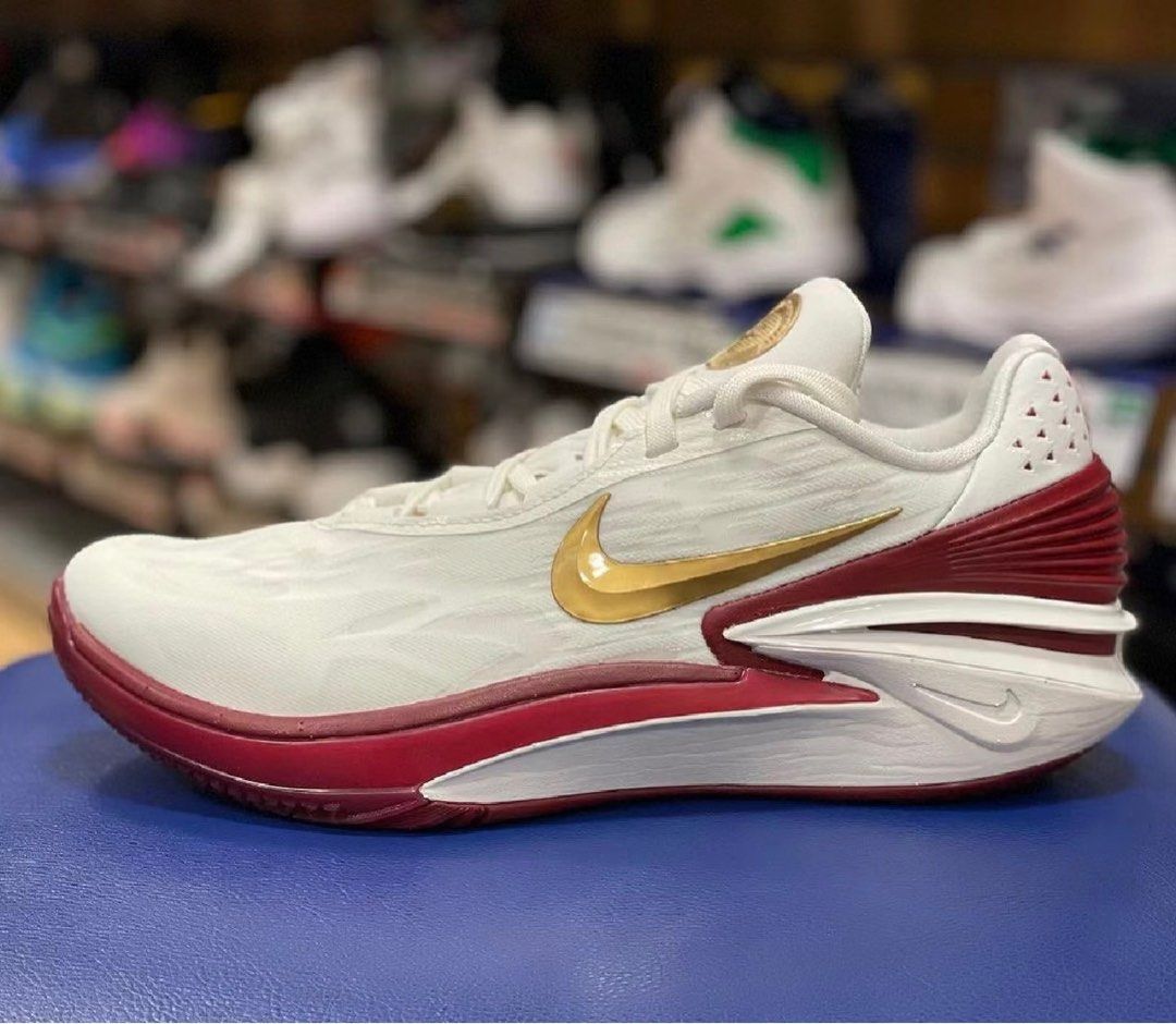 Red and new arrivals gold nikes