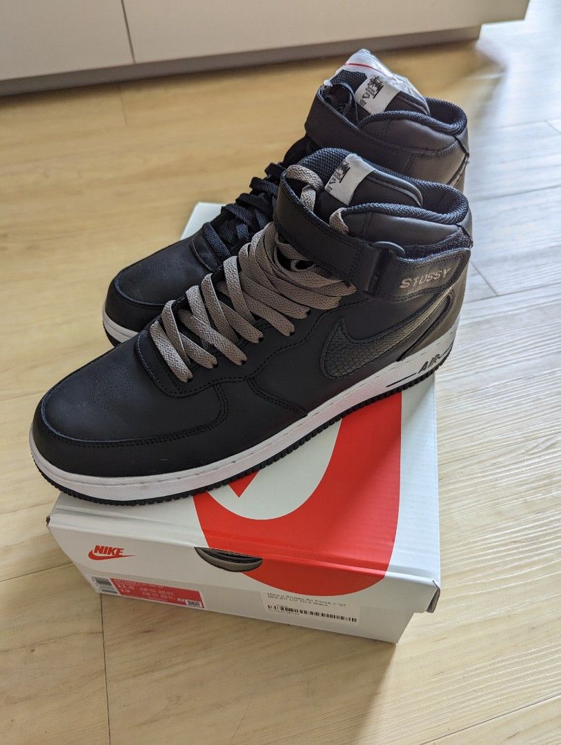 Nike Stussy x Air Force 1 Mid Black Snakeskin DJ7840 001 US11.5