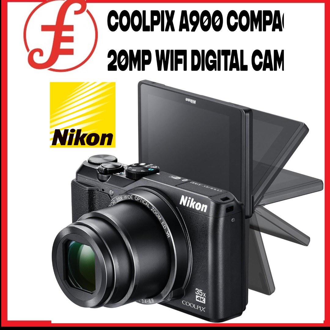 Nikon Coolpix A900 COMPACT 20MP WIFI DIGITAL CAMERA, Photography, Cameras  on Carousell