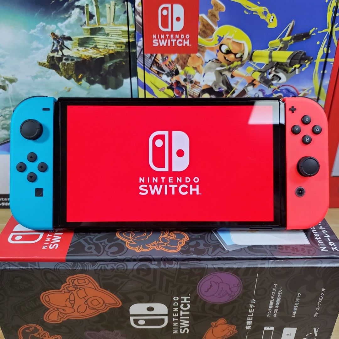 全新原裝正版Nintendo Switch OLED款紅藍色遊戲主機原廠原封原包裝盒未