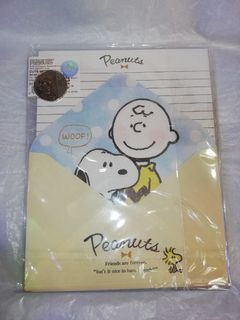 n/s Original Japan Peanuts Snoopy and Charlie Brown  Stationery and Envelop Set