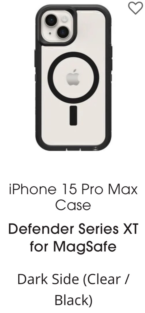iPhone 15 Pro Defender Series XT Clear Case for MagSafe